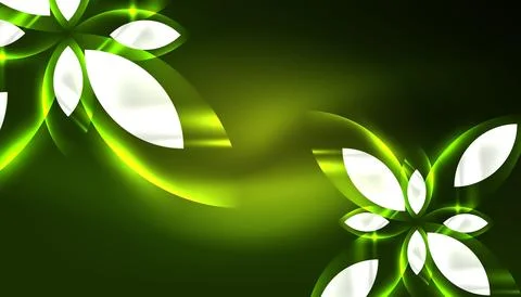 Abstract background vector neon glowing geometric elements. Hi-tech design for Stock Illustration