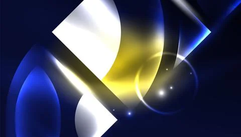 Abstract background vector neon glowing geometric elements. Hi-tech design for Illustrazione stock