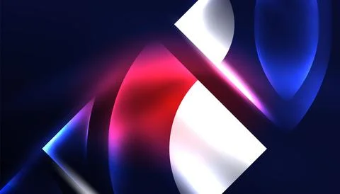 Abstract background vector neon glowing geometric elements. Hi-tech design for Stock Illustration