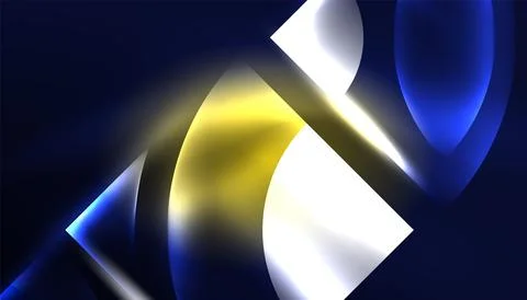 Abstract background vector neon glowing geometric elements. Hi-tech design for Illustrazione stock