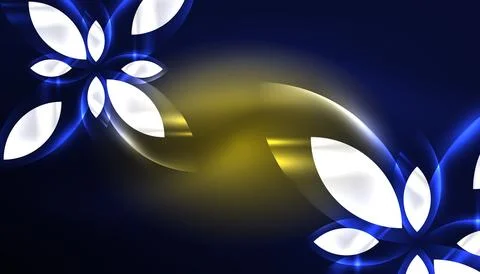 Abstract background vector neon glowing geometric elements. Hi-tech design for イラスト素材