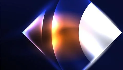 Abstract background vector neon glowing geometric elements. Hi-tech design for Stockillustratie