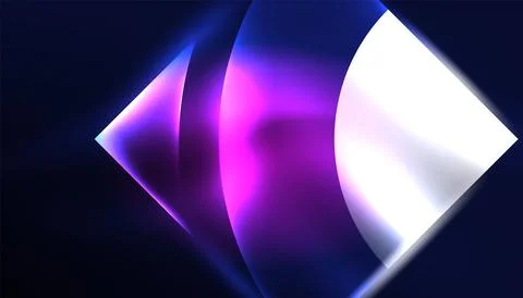 Abstract background vector neon glowing geometric elements. Hi-tech design for Stock Illustration