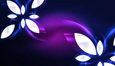 Abstract background vector neon glowing geometric elements. Hi-tech design for Illustrazione stock