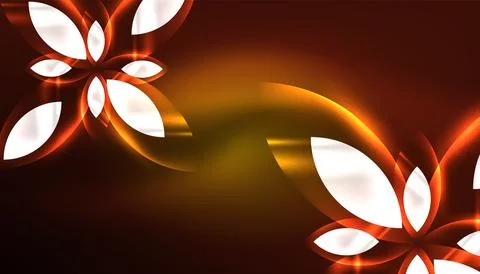 Abstract background vector neon glowing geometric elements. Hi-tech design for Stock Illustration