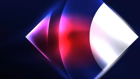 Abstract background vector neon glowing geometric elements. Hi-tech design for Illustrazione stock