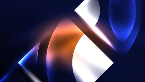 Abstract background vector neon glowing geometric elements. Hi-tech design for Illustrazione stock