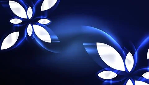 Abstract background vector neon glowing geometric elements. Hi-tech design for Stockillustratie