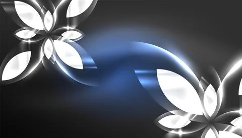 Abstract background vector neon glowing geometric elements. Hi-tech design for Illustrazione stock