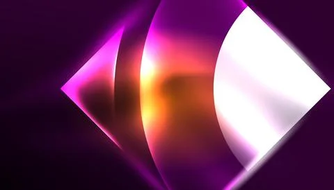 Abstract background vector neon glowing geometric elements. Hi-tech design for Illustrazione stock