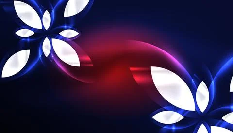 Abstract background vector neon glowing geometric elements. Hi-tech design for Illustrazione stock