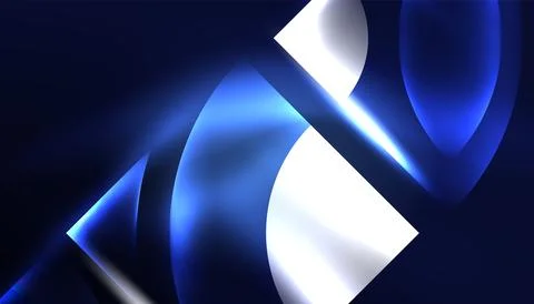 Abstract background vector neon glowing geometric elements. Hi-tech design for Stockillustratie