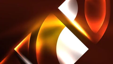 Abstract background vector neon glowing geometric elements. Hi-tech design for Illustrazione stock