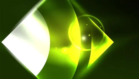 Abstract background vector neon glowing geometric elements. Hi-tech design for Illustrazione stock