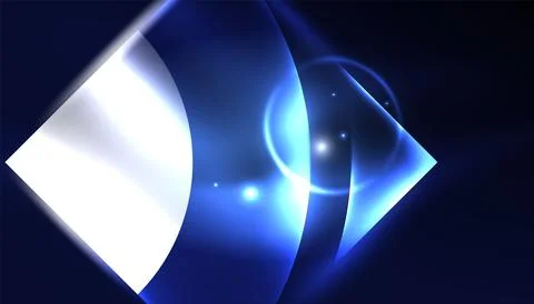 Abstract background vector neon glowing geometric elements. Hi-tech design for Illustrazione stock