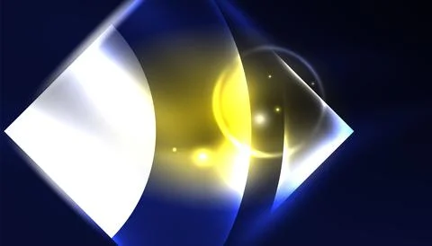 Abstract background vector neon glowing geometric elements. Hi-tech design for Stockillustratie