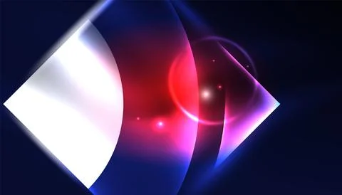 Abstract background vector neon glowing geometric elements. Hi-tech design for Illustrazione stock