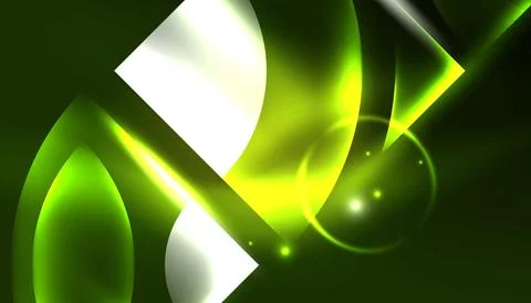 Abstract background vector neon glowing geometric elements. Hi-tech design for Illustrazione stock