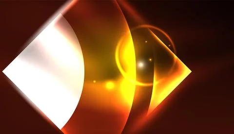 Abstract background vector neon glowing geometric elements. Hi-tech design for Illustrazione stock