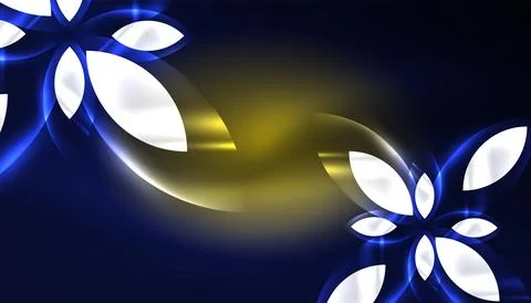 Abstract background vector neon glowing geometric elements. Hi-tech design for Illustrazione stock