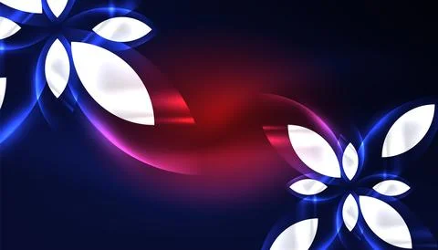 Abstract background vector neon glowing geometric elements. Hi-tech design for Illustrazione stock