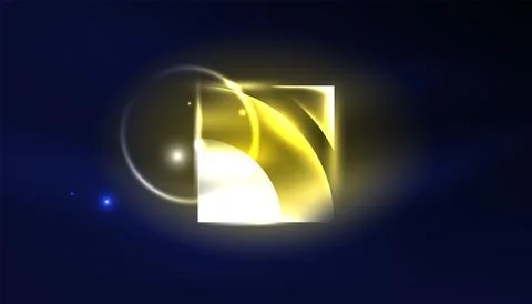 Abstract background vector neon glowing geometric elements. Hi-tech design for Illustrazione stock