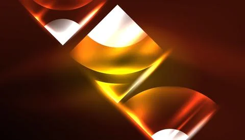 Abstract background vector neon glowing geometric elements. Hi-tech design for Stock Illustration