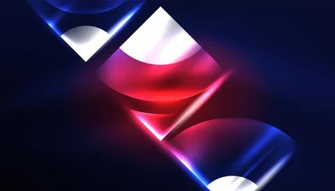 Abstract background vector neon glowing geometric elements. Hi-tech design for Illustrazione stock