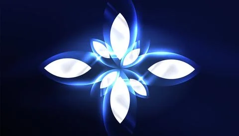 Abstract background vector neon glowing geometric elements. Hi-tech design for Stock Illustration