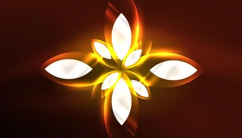 Abstract background vector neon glowing geometric elements. Hi-tech design for Illustrazione stock