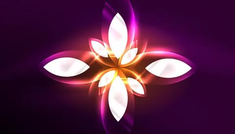 Abstract background vector neon glowing geometric elements. Hi-tech design for Illustrazione stock