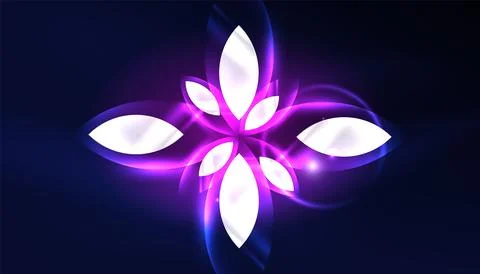 Abstract background vector neon glowing geometric elements. Hi-tech design for Illustrazione stock