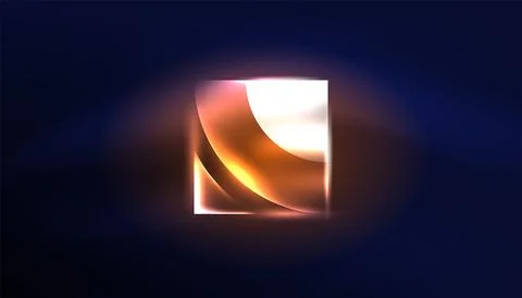 Abstract background vector neon glowing geometric elements. Hi-tech design for Stock Illustration