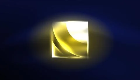 Abstract background vector neon glowing geometric elements. Hi-tech design for Stock Illustration