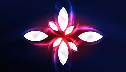 Abstract background vector neon glowing geometric elements. Hi-tech design for Stockillustratie