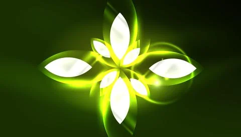 Abstract background vector neon glowing geometric elements. Hi-tech design for Illustrazione stock