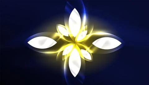 Abstract background vector neon glowing geometric elements. Hi-tech design for Stockillustratie