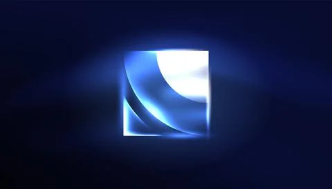 Abstract background vector neon glowing geometric elements. Hi-tech design for Stock Illustration