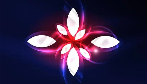 Abstract background vector neon glowing geometric elements. Hi-tech design for Illustrazione stock