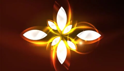 Abstract background vector neon glowing geometric elements. Hi-tech design for Stock Illustration