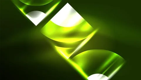 Abstract background vector neon glowing geometric elements. Hi-tech design for Stock Illustration