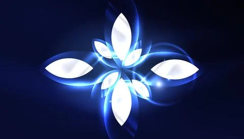 Abstract background vector neon glowing geometric elements. Hi-tech design for Illustrazione stock