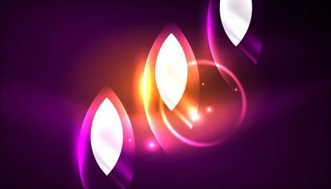 Abstract background vector neon glowing geometric elements. Hi-tech design for Stockillustratie