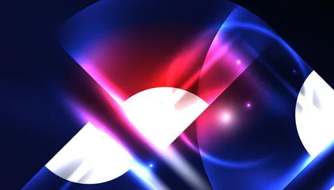 Abstract background vector neon glowing geometric elements. Hi-tech design for Illustrazione stock