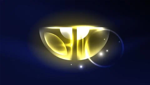 Abstract background vector neon glowing geometric elements. Hi-tech design for Illustrazione stock