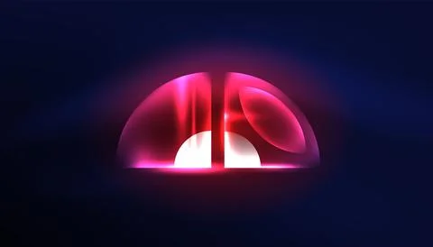 Abstract background vector neon glowing geometric elements. Hi-tech design for Illustrazione stock