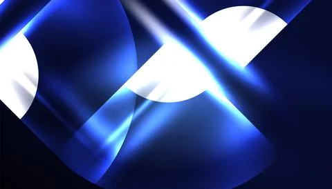 Abstract background vector neon glowing geometric elements. Hi-tech design for Illustrazione stock