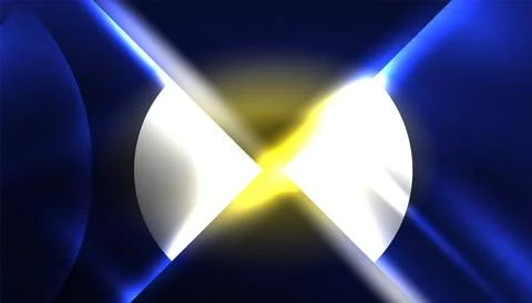 Abstract background vector neon glowing geometric elements. Hi-tech design for Illustrazione stock