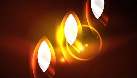 Abstract background vector neon glowing geometric elements. Hi-tech design for Illustrazione stock