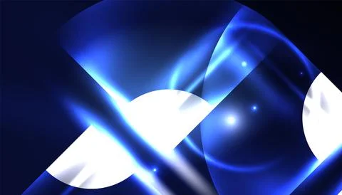 Abstract background vector neon glowing geometric elements. Hi-tech design for Illustrazione stock